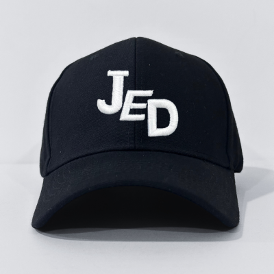 كاب JED - جدة Cap966 لون أسود بشعار أبيض مطرز 3D